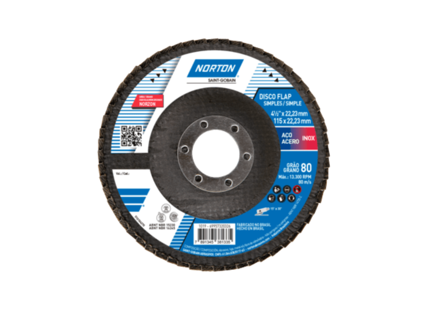 Disco Flap Norton 4 1/2 Grano 80